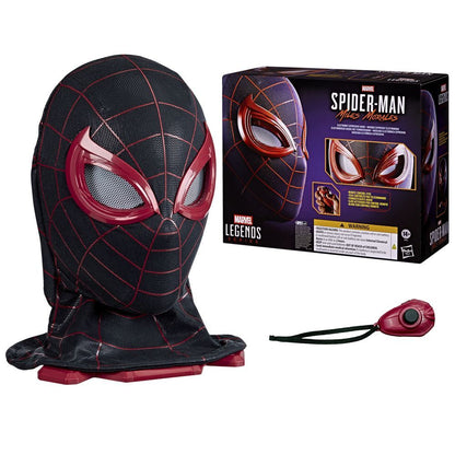 Máscara electrónica negra y roja de Spider-Man Miles Morales con base y control remoto - 4