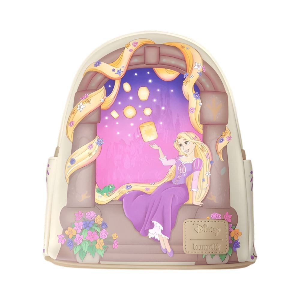 Mochila Loungefly Disney de Rapunzel con farolillos