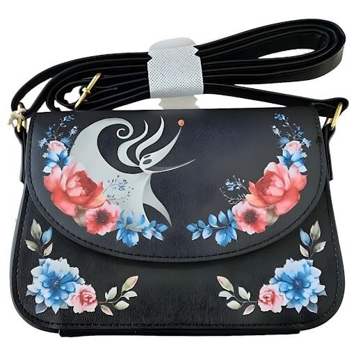 Bolso bandolera negro Disney Loungefly con estampado floral