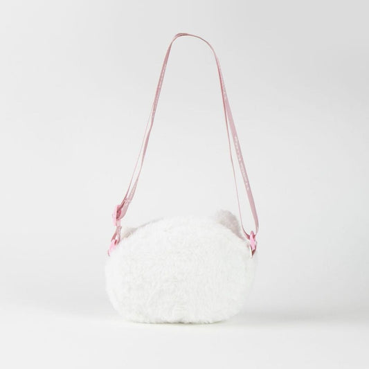 Bolso de peluche blanco de Hello Kitty con correa rosa - 2