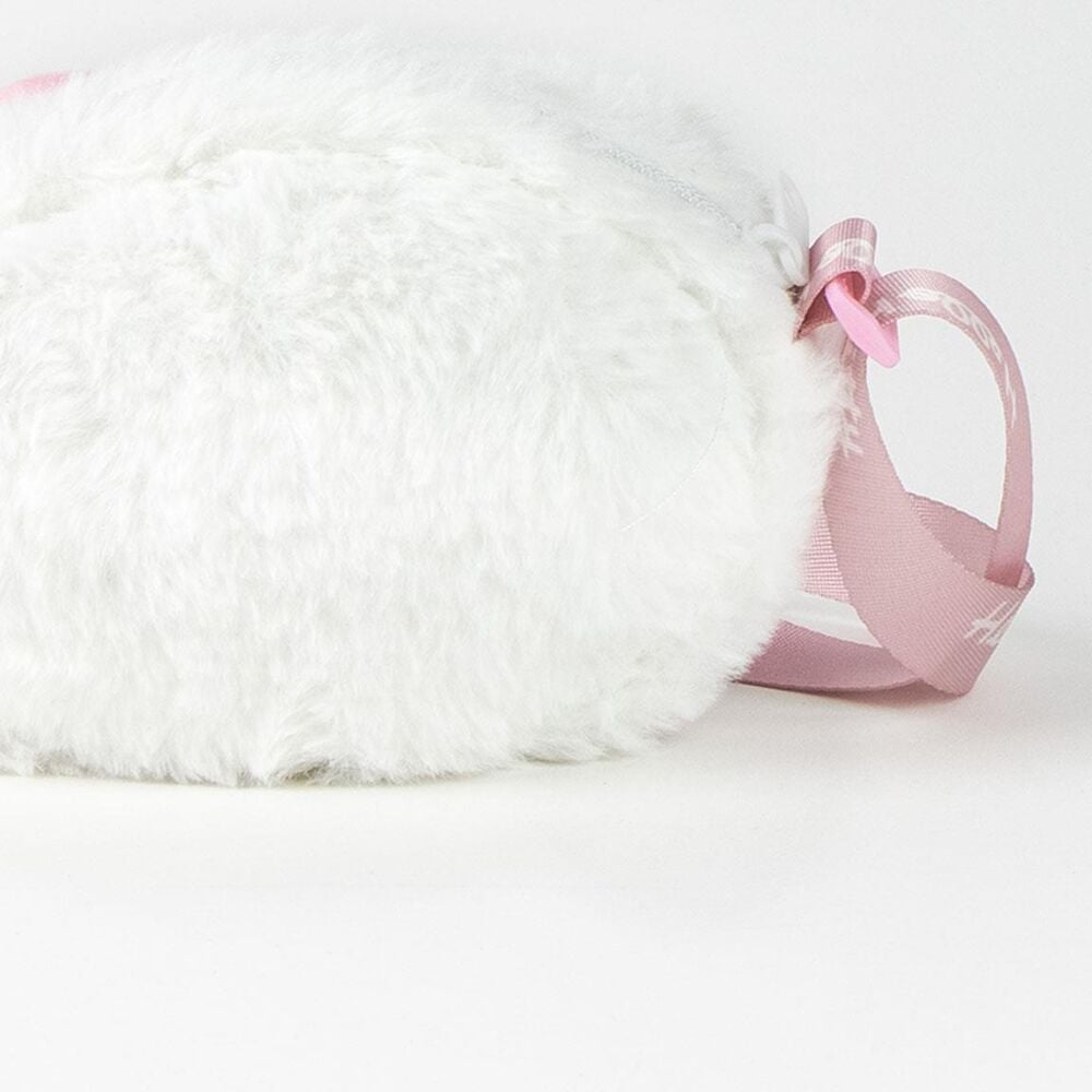 Bolso de peluche blanco de Hello Kitty con correa rosa - 3