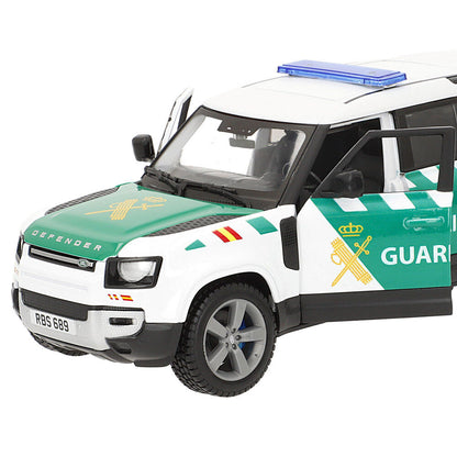 Coche Burago Land Rover Defender 110 de la Guardia Civil a escala 1:24 - 2