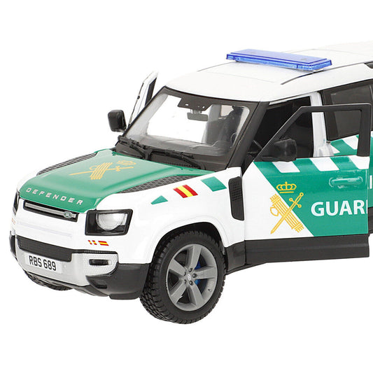Coche Burago Land Rover Defender 110 de la Guardia Civil a escala 1:24 - 2