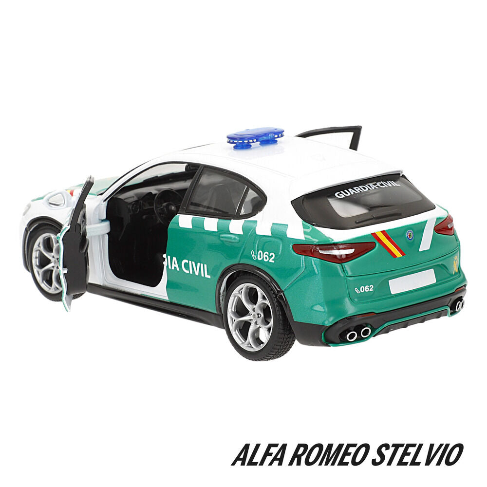Coche BURAGO Alfa Romeo Stelvio de la Guardia Civil a escala 1:24 - 4