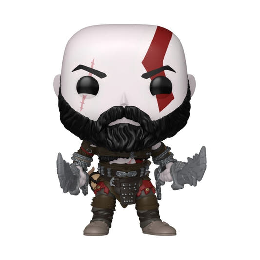 Figura Funko POP Games de Kratos con Blades de God of War Ragnarök en su caja - 2
