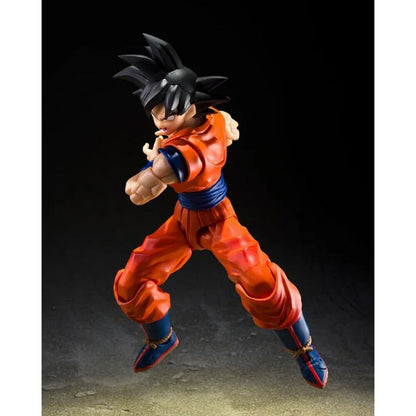 Figura de Son Goku S.H.Figuarts con uniforme naranja en pose de combate - 3