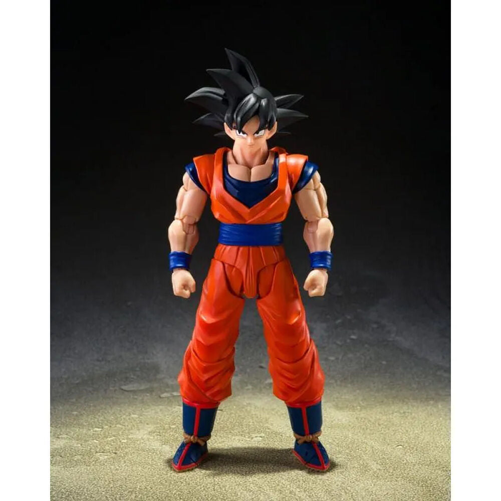 Figura de Son Goku S.H.Figuarts con uniforme naranja en pose de combate - 8