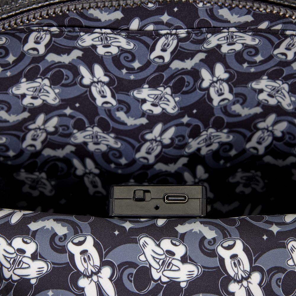 Mochila Loungefly Disney de Mickey y Minnie con diseño de fantasmas - 7