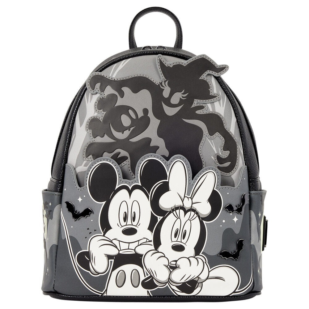 Mochila Loungefly Disney de Mickey y Minnie con diseño de fantasmas