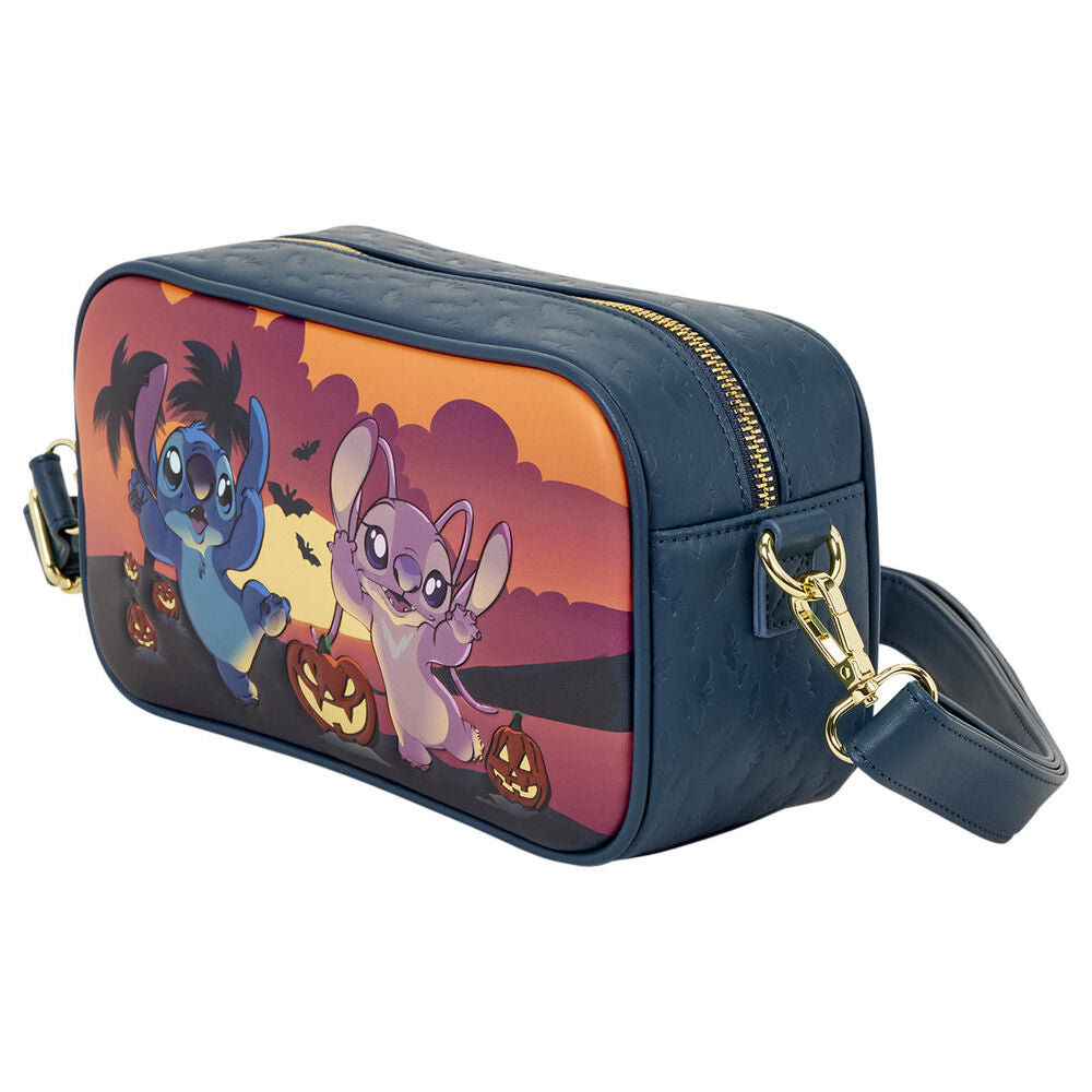 Bolso bandolera Loungefly de Stitch y Angel con diseño de Halloween - 4