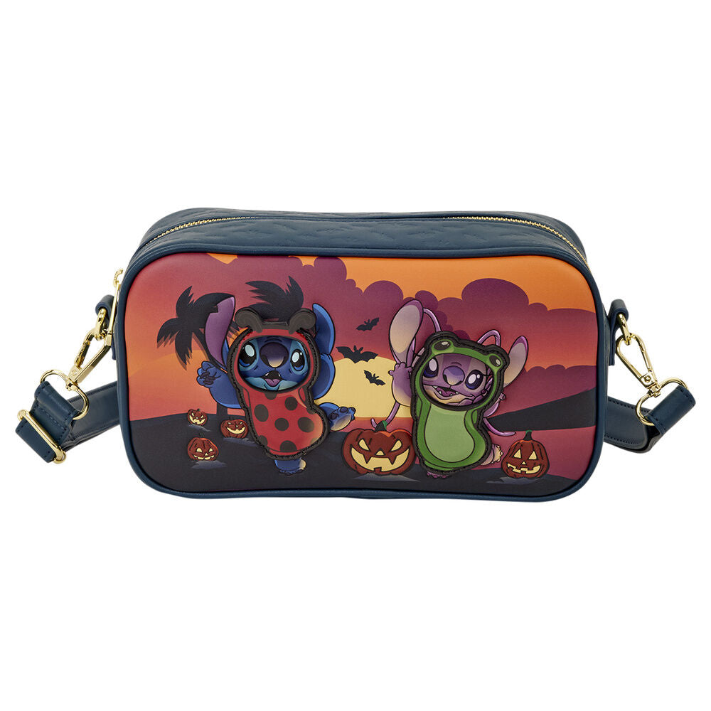Bolso bandolera Loungefly de Stitch y Angel con diseño de Halloween - 2