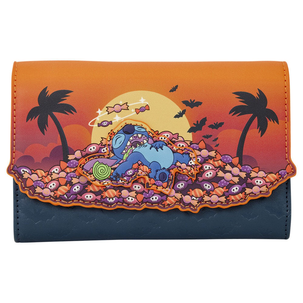 Cartera Loungefly de Stitch con diseño de Halloween y caramelos