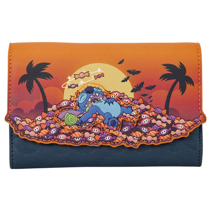 Cartera Loungefly de Stitch con diseño de Halloween y caramelos