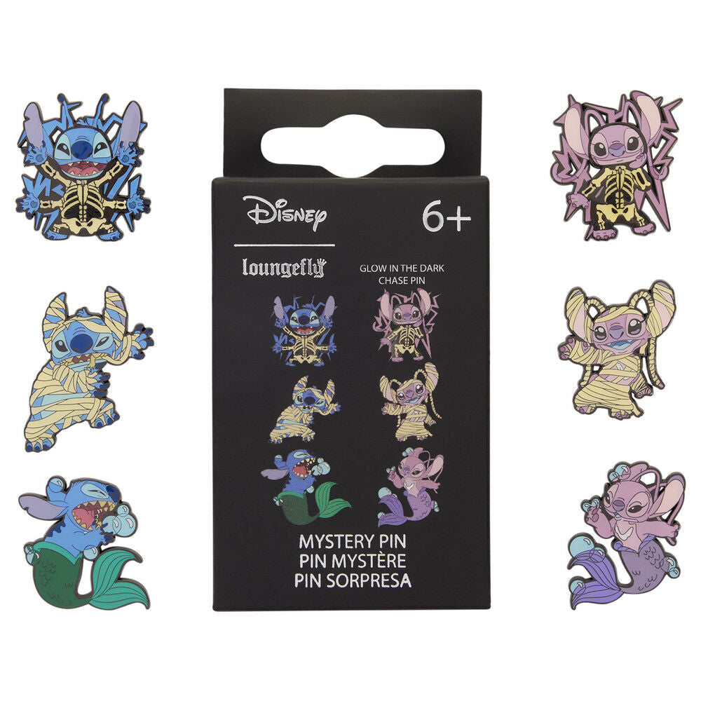Pin sorpresa Loungefly de Stitch y Angel Disney