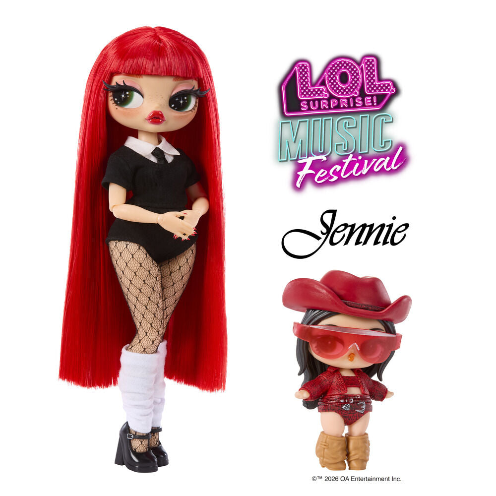 Muñeca Jennie Music Festival O.M.G. L.O.L. Surprise con pelo rojo