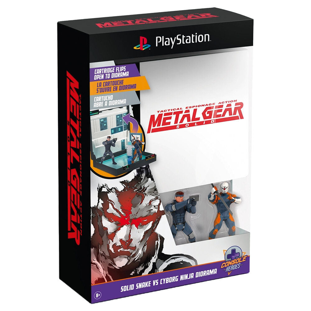 Diorama de Solid Snake frente a Cyborg Ninja de Metal Gear Solid