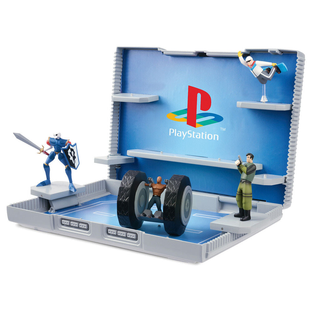 Diorama Console Heroes Sony Boss Level con consola PlayStation 1 y personajes - 2
