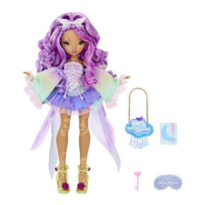 Muñeca MGA Luna Skye Dreamy MirrorMi con vestido morado y accesorios