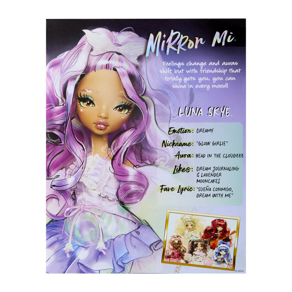 Muñeca MGA Luna Skye Dreamy MirrorMi con vestido morado y accesorios - 8