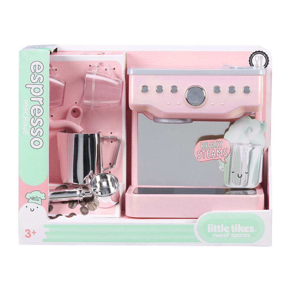 Máquina de espresso de juguete rosa Little Tikes con tazas y accesorios - 3