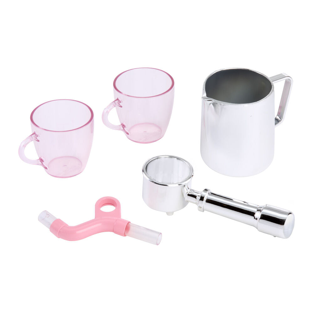 Máquina de espresso de juguete rosa Little Tikes con tazas y accesorios - 8