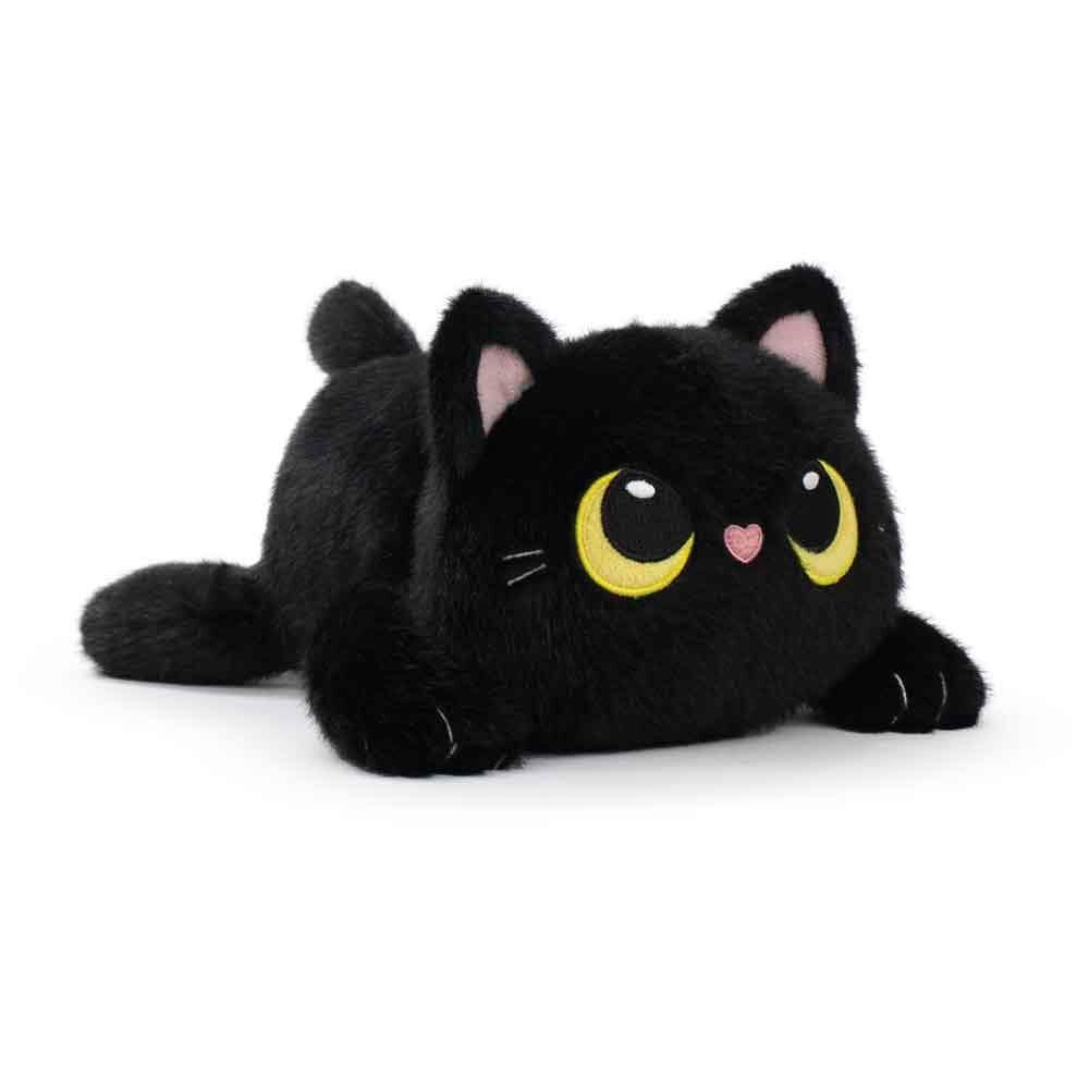 Peluche Black Cat Mushy Friends negro con ojos amarillos