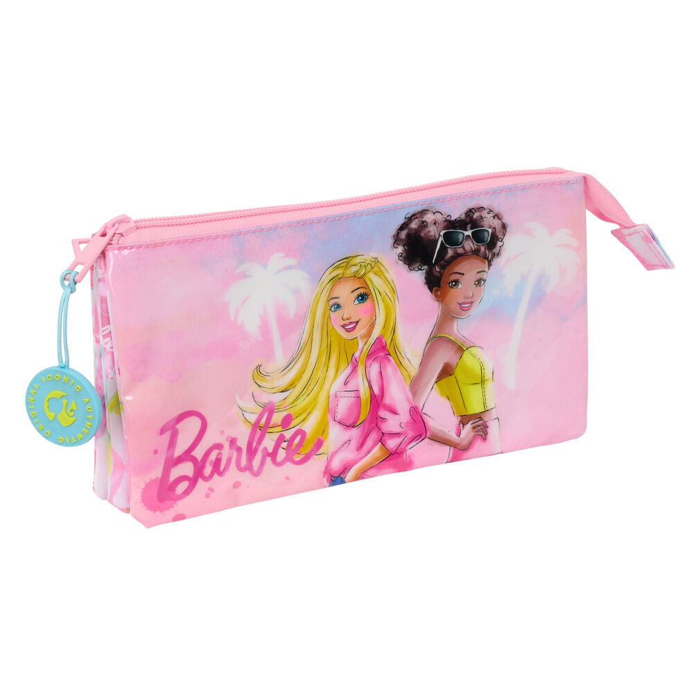 Portatodo triple rosa Painterly Barbie de SAFTA