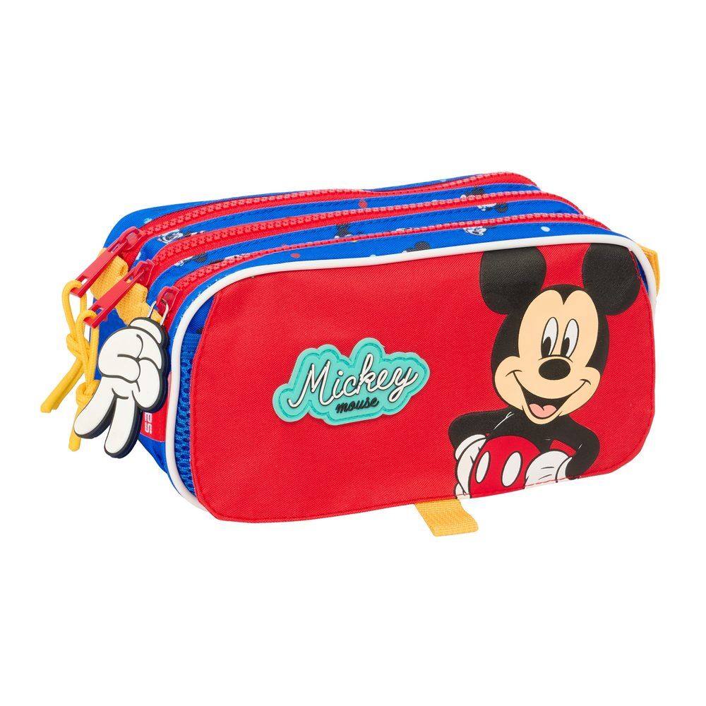 Portatodo triple Good Day de Mickey Disney en rojo y azul