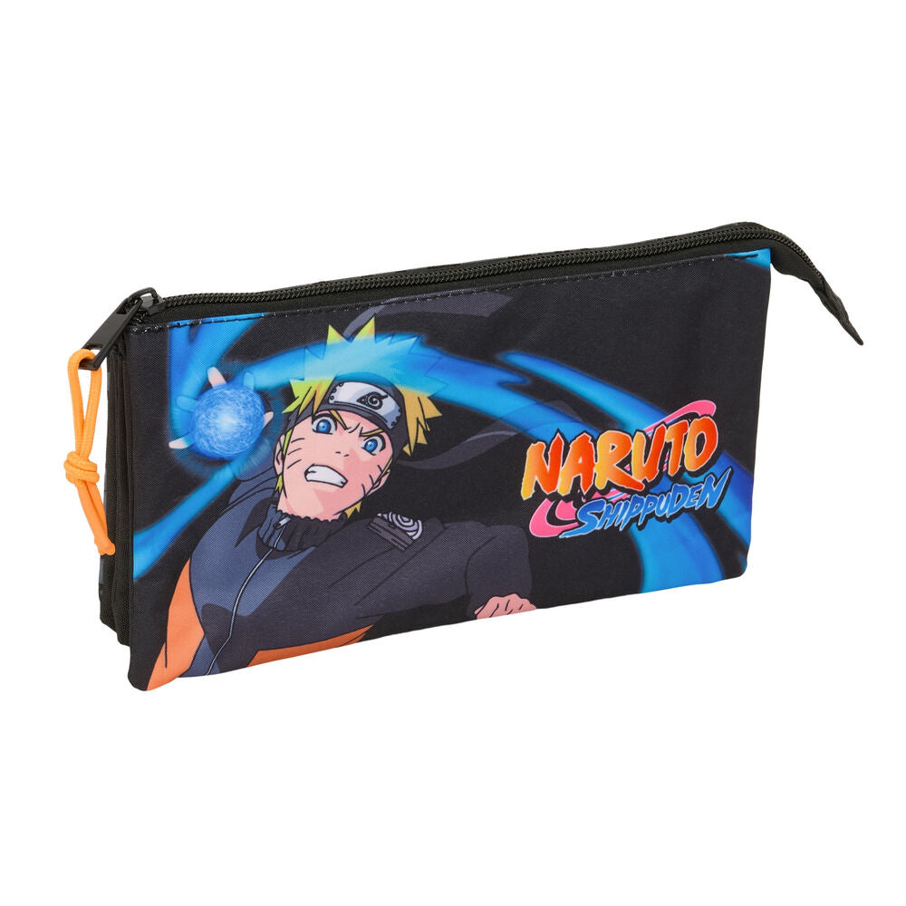Portatodo triple Naruto Shippuden SAFTA con tres cremalleras