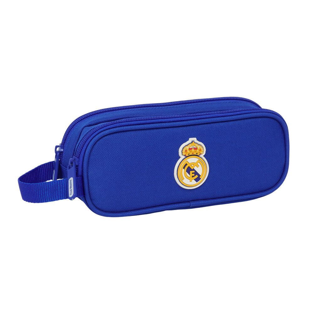 Portatodo doble azul del Real Madrid con dos compartimentos