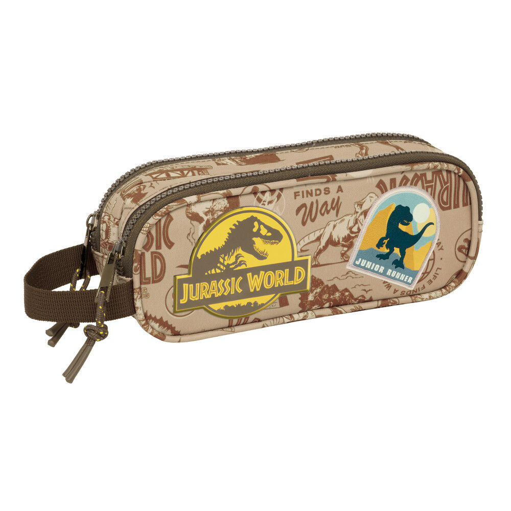 Portatodo doble SAFTA Jurassic World beige con dinosaurios