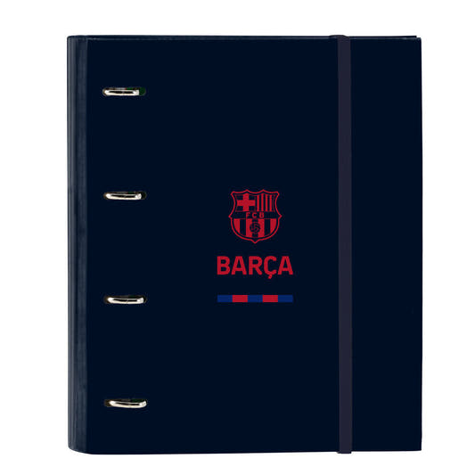 Carpeta azul marino del F.C. Barcelona con cierre de goma