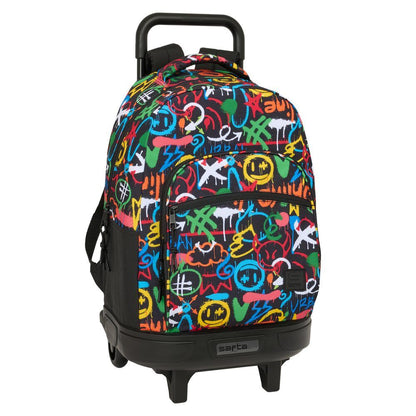 Trolley escolar SAFTA Colors Graffiti con ruedas y asa extensible
