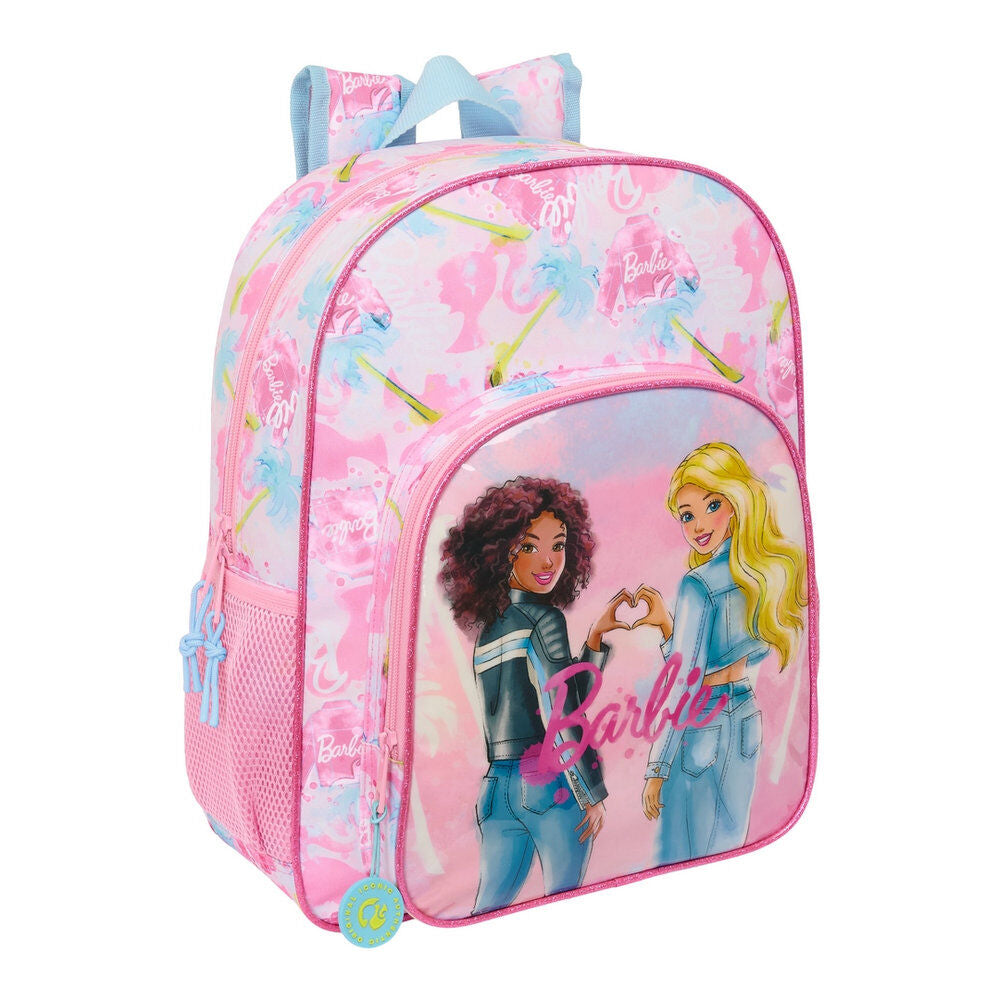 Mochila Painterly Barbie rosa adaptable a carro