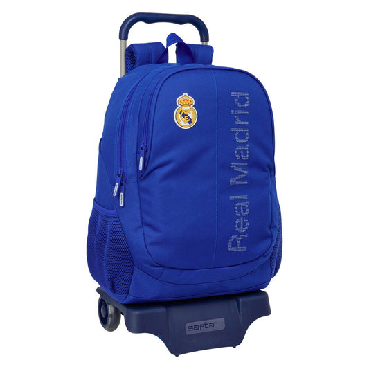 Trolley escolar azul Real Madrid SAFTA con mochila y carro integrado