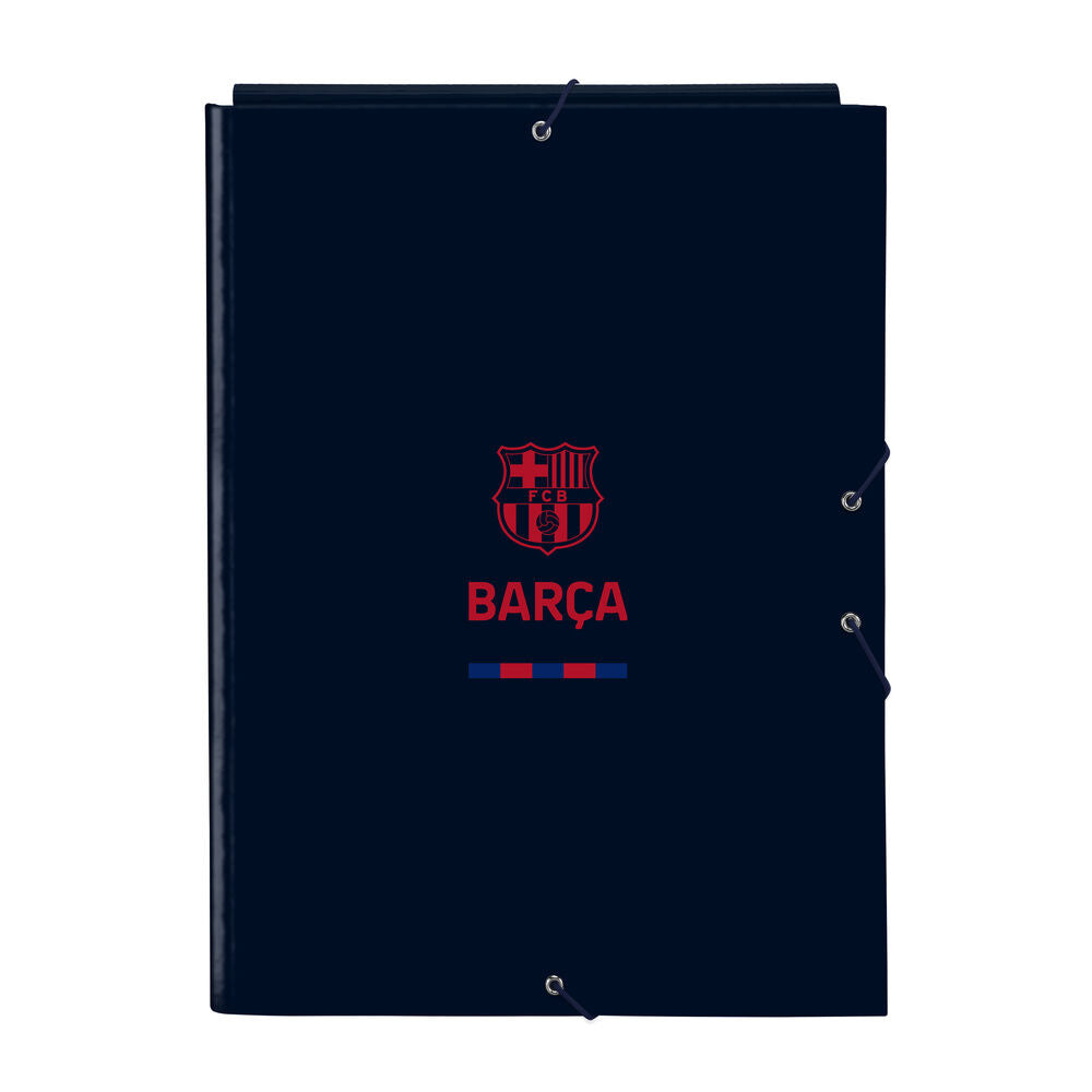 Carpeta folio azul marino del F.C. Barcelona con tres solapas y cierre de gomas - 2