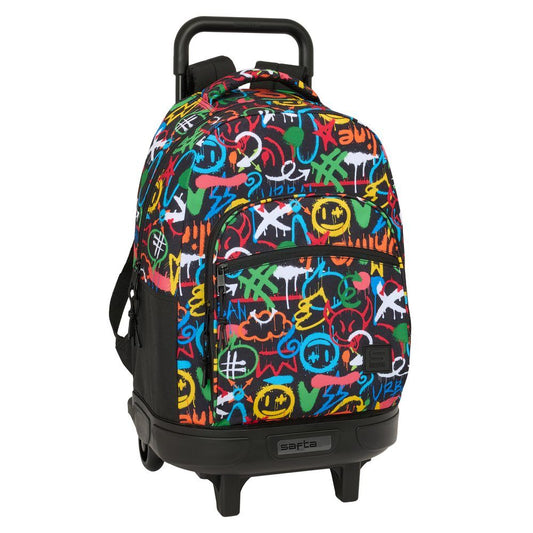 Trolley escolar SAFTA Colors Graffiti con ruedas y asa extensible - 2