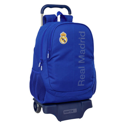 Trolley escolar azul Real Madrid SAFTA con mochila y carro integrado - 2