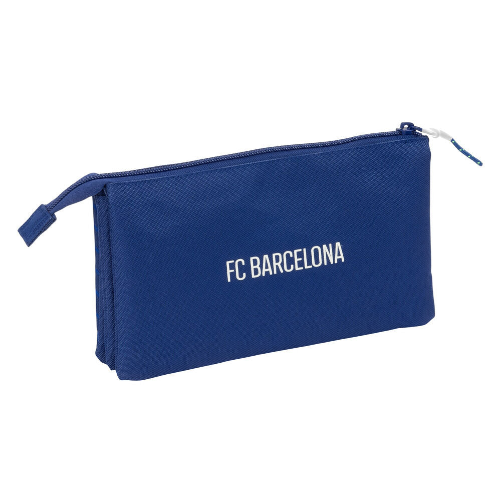 Portatodo triple azul del F.C. Barcelona con tres cremalleras - 3