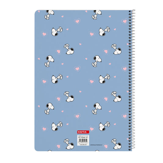 Cuaderno A5 azul de tapa dura con espiral y Snoopy - 3