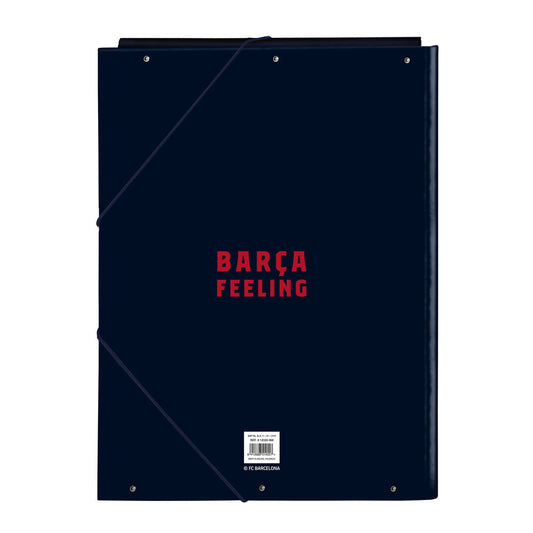 Carpeta folio azul marino del F.C. Barcelona con tres solapas y cierre de gomas - 3