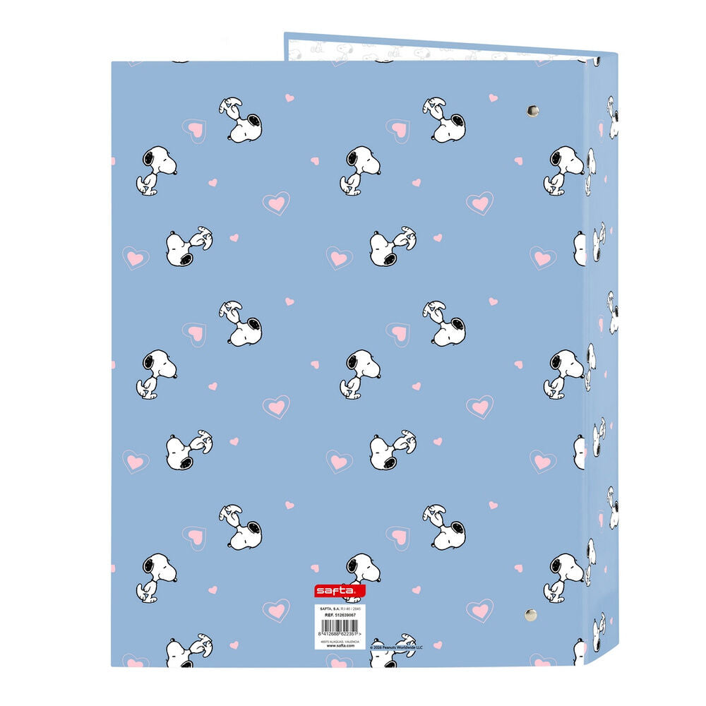 Carpeta azul SAFTA de Snoopy con tres solapas interiores - 3