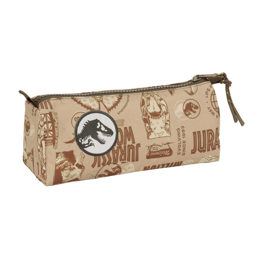Portatodo SAFTA Jurassic World beige con cremallera y diseño de dinosaurios - 3