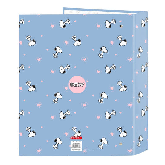 Carpeta azul Snoopy SAFTA con gomas y tres solapas - 3
