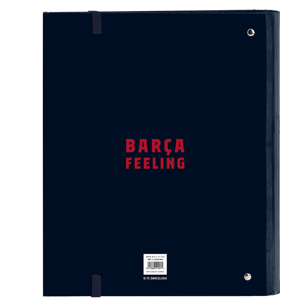 Carpeta azul marino del F.C. Barcelona con cierre de goma - 3