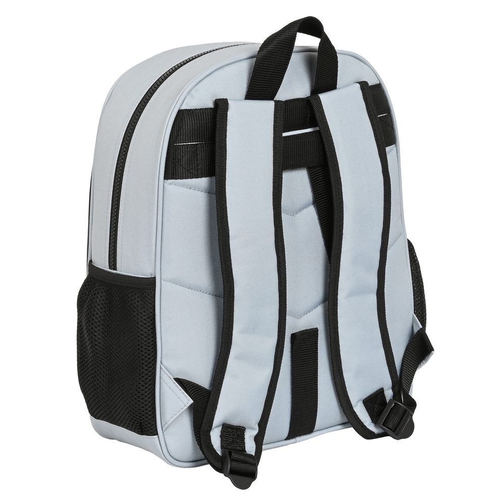 Mochila escolar SAFTA del F.C. Barcelona gris con detalles rojos y azules - 3