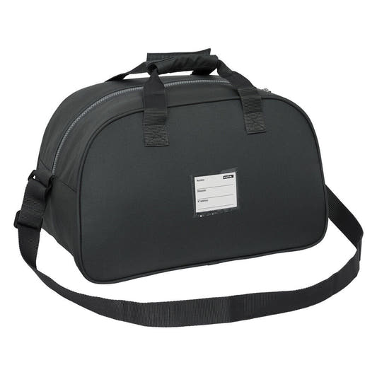 Bolsa de deporte negra del Real Madrid con bolsillo frontal y correa - 3