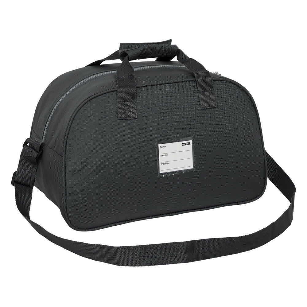 Bolsa de deporte negra del Real Madrid con bolsillo frontal y correa - 3