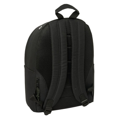 Mochila negra Stranger Things SAFTA con bolsillo delantero y detalles verdes - 3
