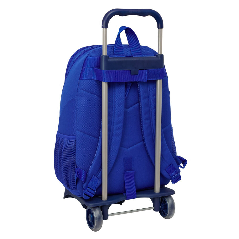 Trolley escolar azul Real Madrid SAFTA con mochila y carro integrado - 3
